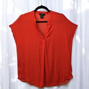 Rachel Roy Orange Cap Sleeve Blouse Professional‎ Office Work Wear Size M